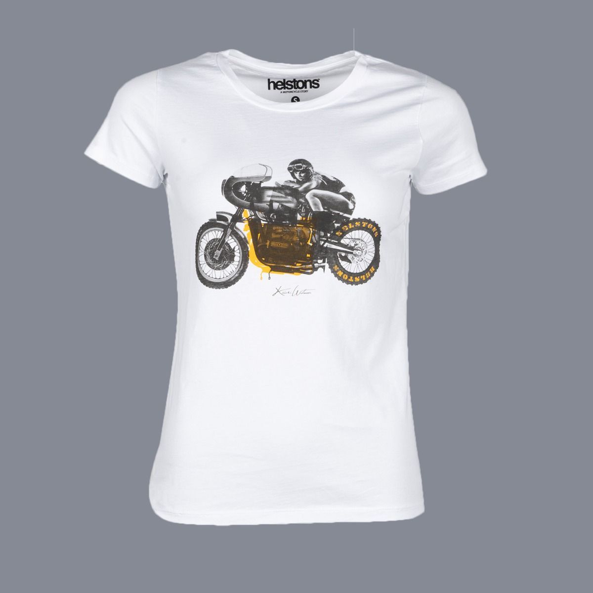 CAMISETA MOTO TS HELSTONS BLANC CHICA
